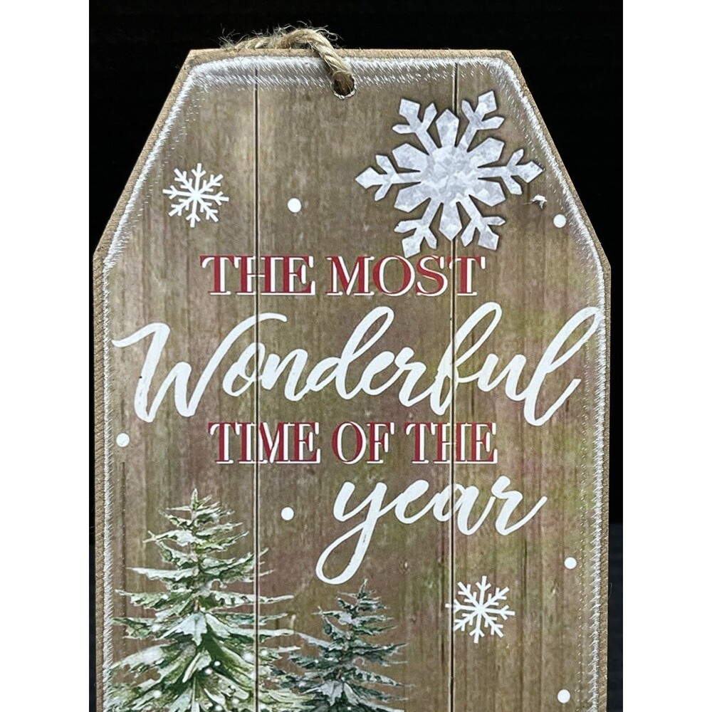 Christmas House Sign It's the Most wonderful Time of the Year Red Car Wall Decor - Picture 2 of 9